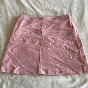 Pink corduroy mini skirt